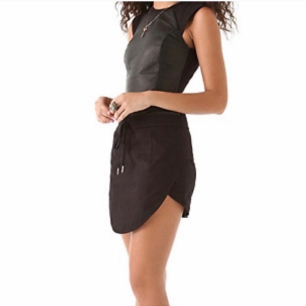 Ksubi Black Canvas & Leather Sleeveless Mini Dress Size XS NWT